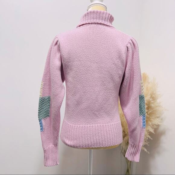 LoveShackFancy Allan Patchwork Turtleneck Sweater Pullover Size M in Autumn Fest - Picture 8 of 12
